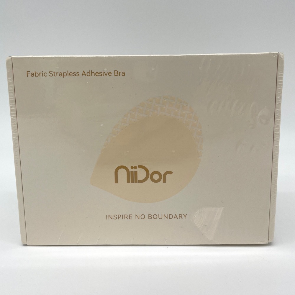 Niidor‎ Womens Adhesive Strapless Bra D Cup Nude Backless Fabric Silicone
